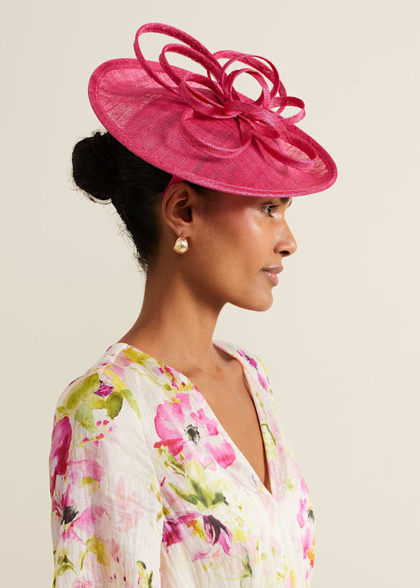Pink Triple Twist Midi Disc Fascinator