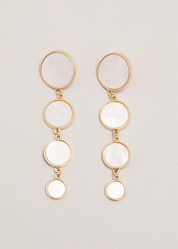 Statement Circle Pearl Drop Earrings