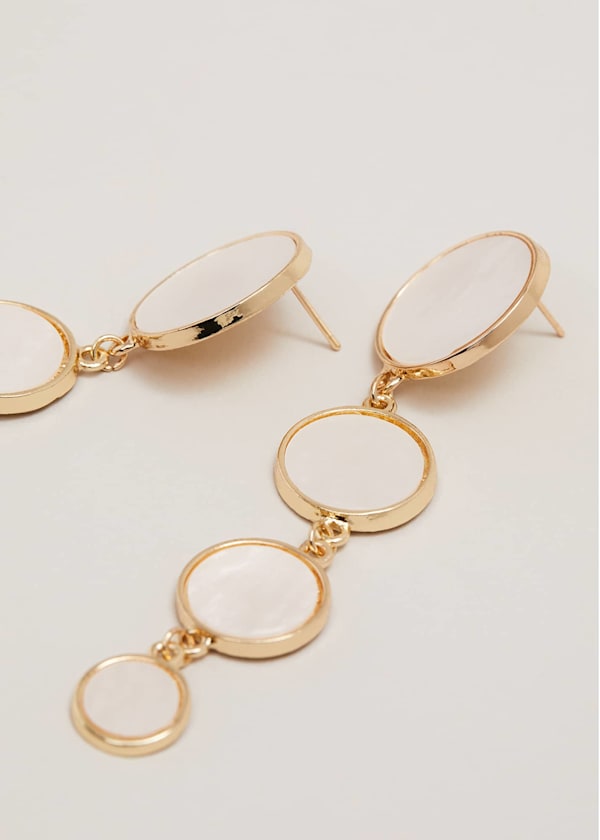 Statement Circle Pearl Drop Earrings