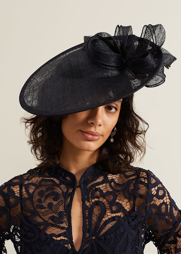 Double Bow Round Disc Fascinator