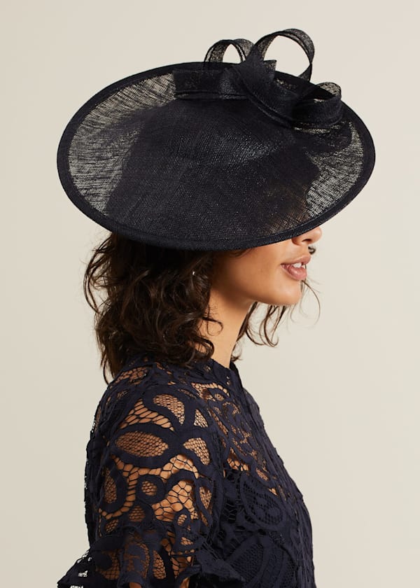 Double Bow Round Disc Fascinator