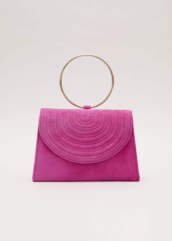 Ring Handle Suede Mini Bag