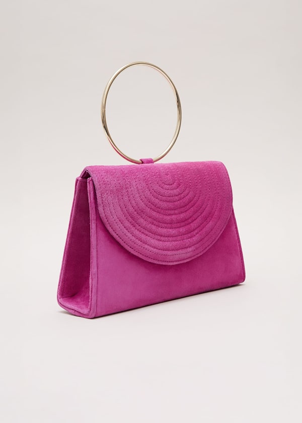 Ring Handle Suede Mini Bag