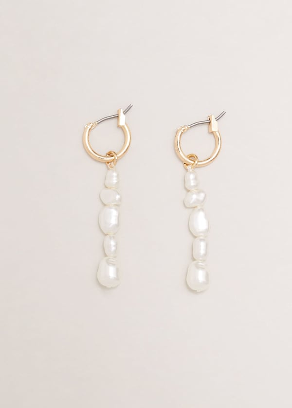 Pearl Drop Chain Earrings