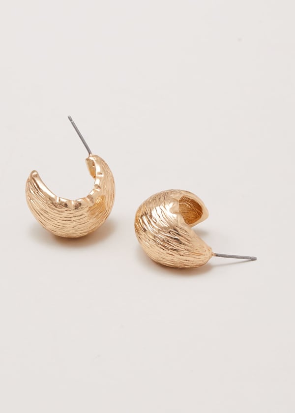 Textured Huggie Hoop Earrings