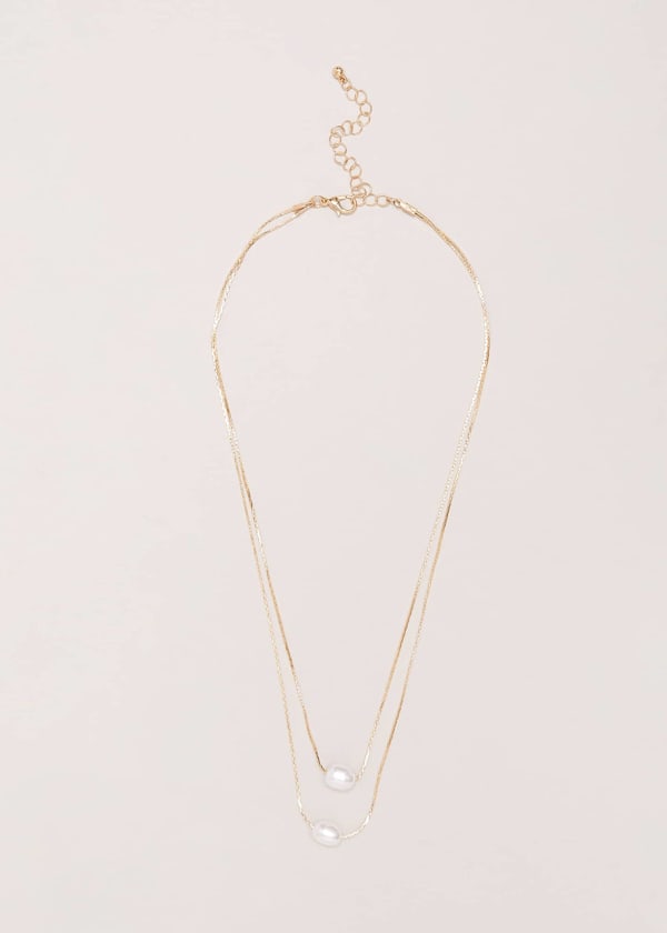 Gold Layered Pearl Necklace