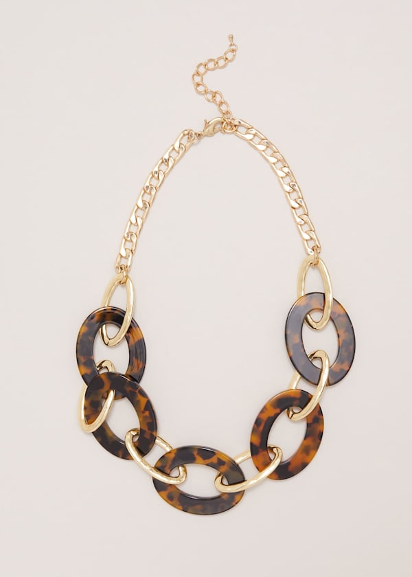 Gold Tort Resin Necklace