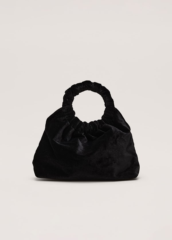 Black Velvet Twist Handle Mini Grab Bag