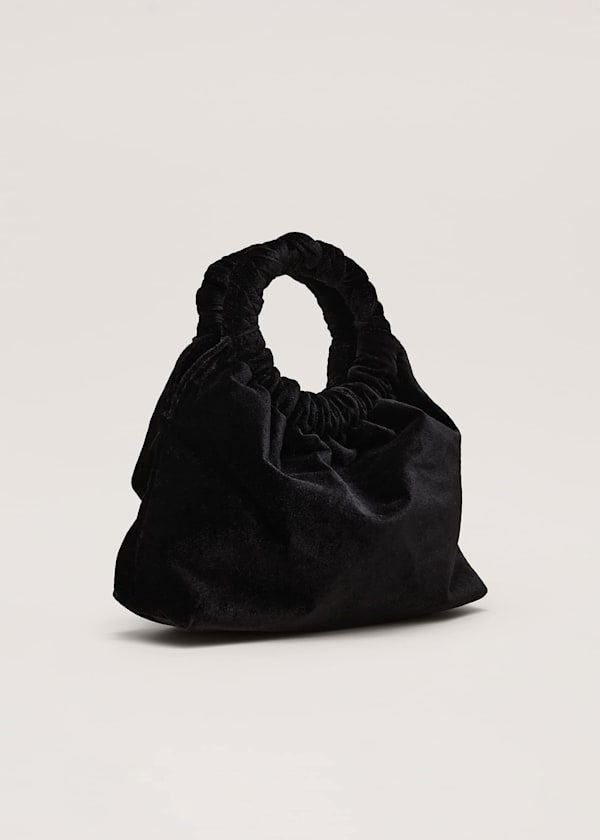 Black Velvet Twist Handle Mini Grab Bag