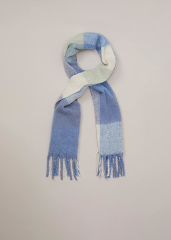 Oversized Check Brushed Scarf