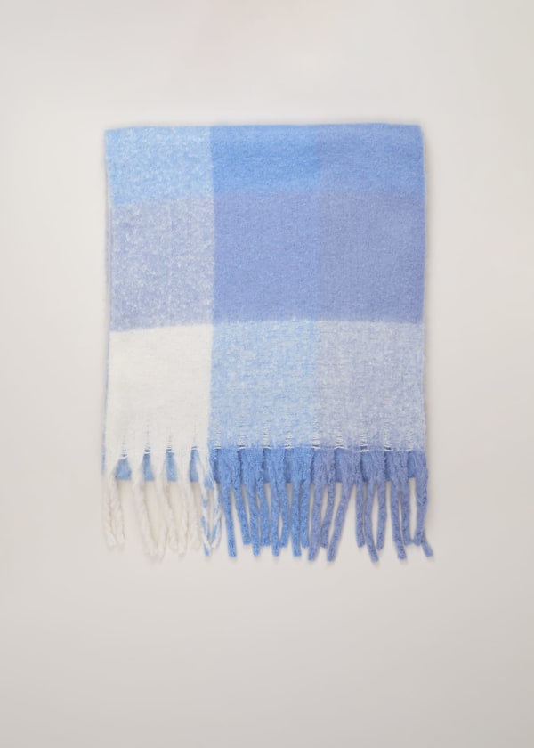 Oversized Check Brushed Scarf