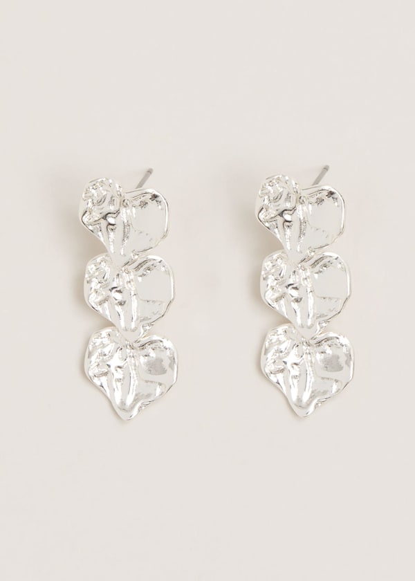 Silver Triple Heart Earring