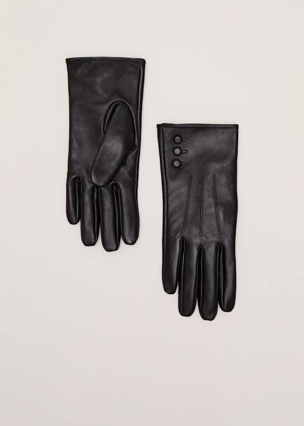 Black Leather Gloves