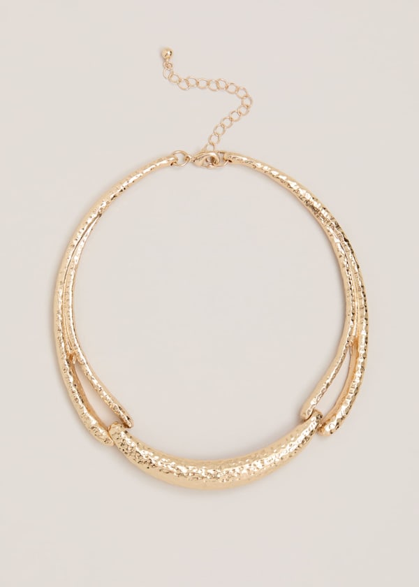 Gold Textured Collar Necklace