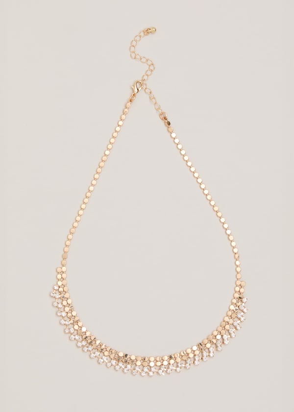 Gold Sparkle Disc Necklace
