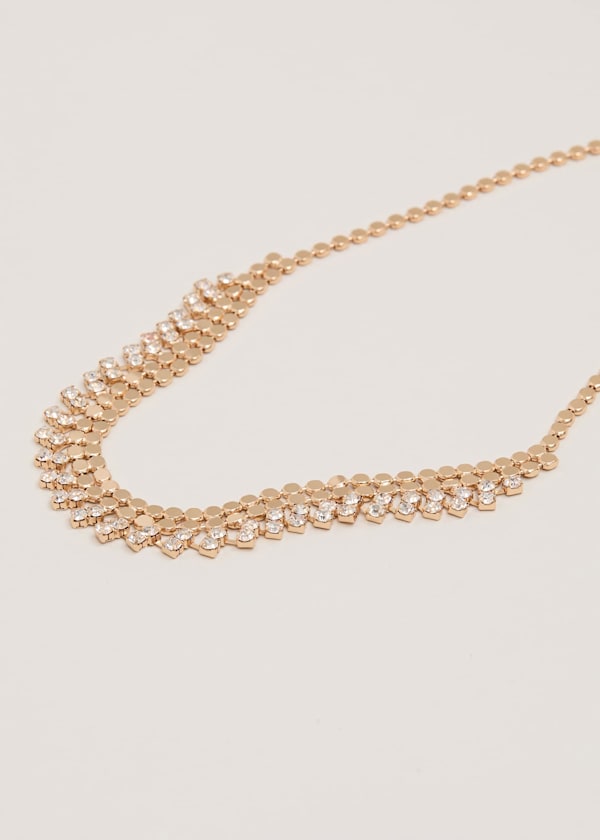 Gold Sparkle Disc Necklace