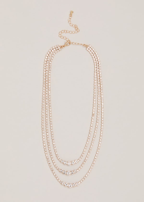 Gold Sparkle Triple Layer Necklace