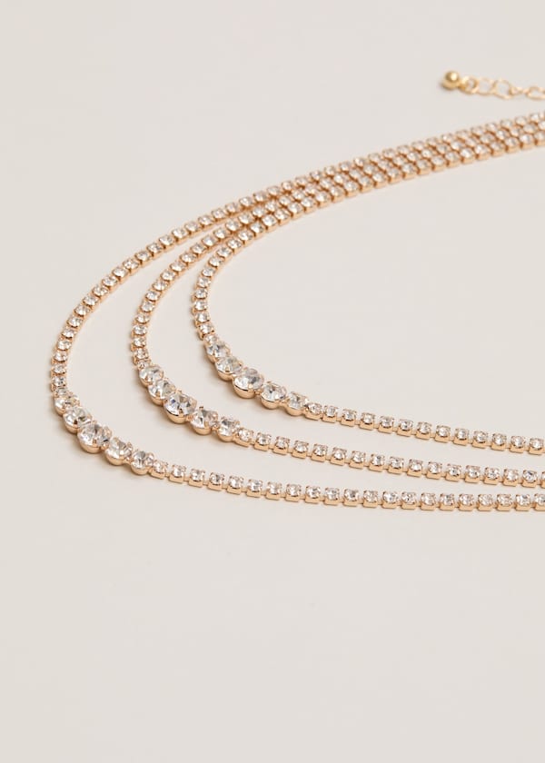 Gold Sparkle Triple Layer Necklace