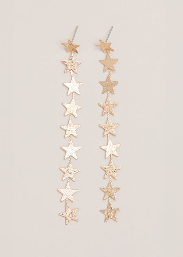 Gold Star Drop Earring