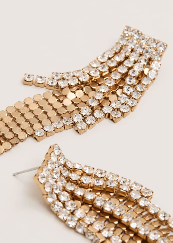 Gold Chainmail Sparkle Drop Earring