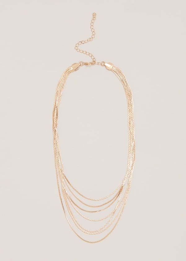 Gold Mutli Chain Fine Necklace