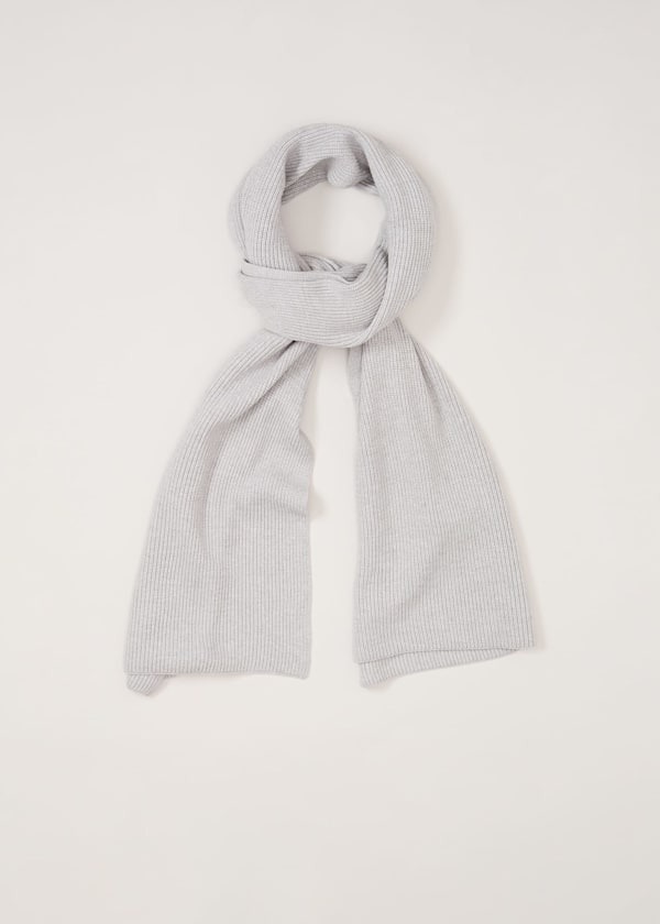 Grey Ribbed Oversized Scarf