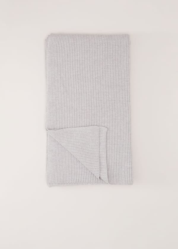 Grey Ribbed Oversized Scarf