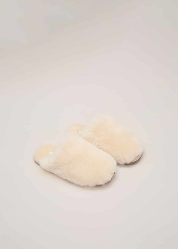 Shearling Closed Toe Slipper Mule