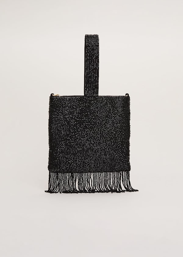 Black Beaded Tassle Bag