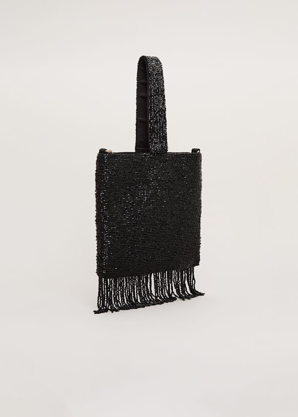 Black Beaded Tassle Bag