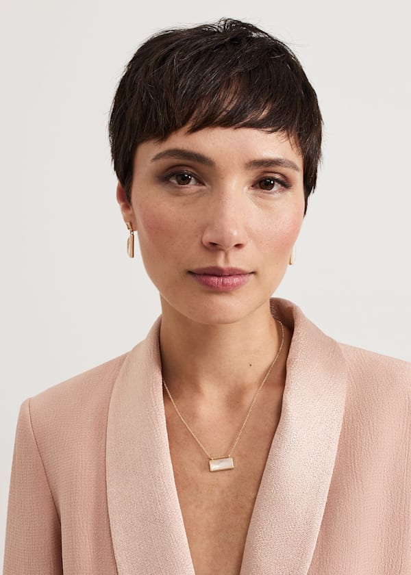 Stone Earring And Necklace Set