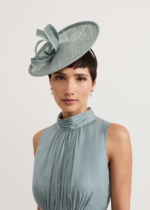 Green Grossgrain Twist Oval Fascinator