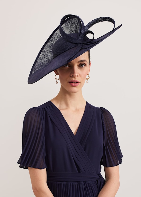 Navy Twist Back Statement Fascinator