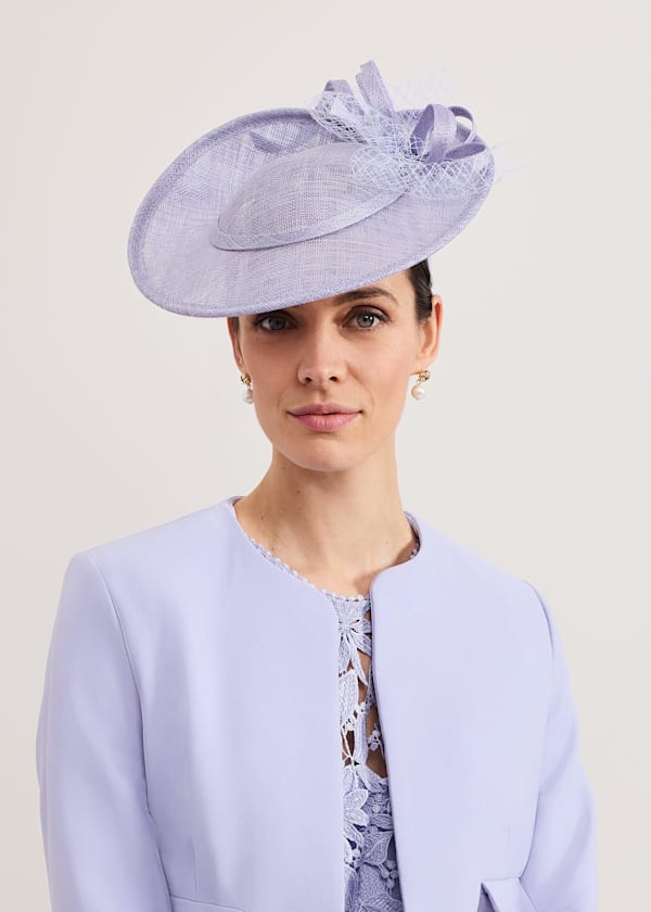 Blue Twist Back Bow Fascinator