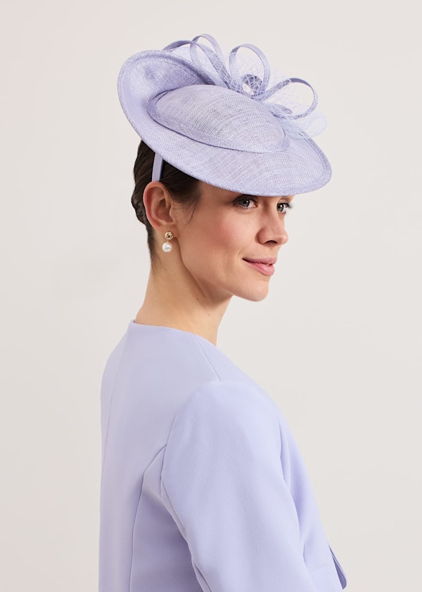 Blue Twist Back Bow Fascinator
