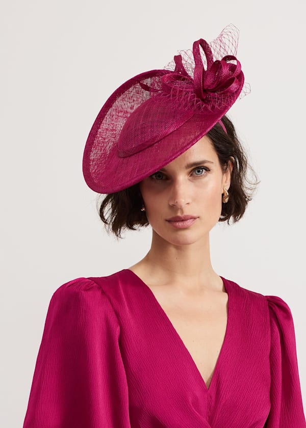 Pink Twist Back Bow Fascinator