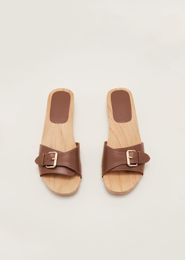 Buckle Front Clog Sandal