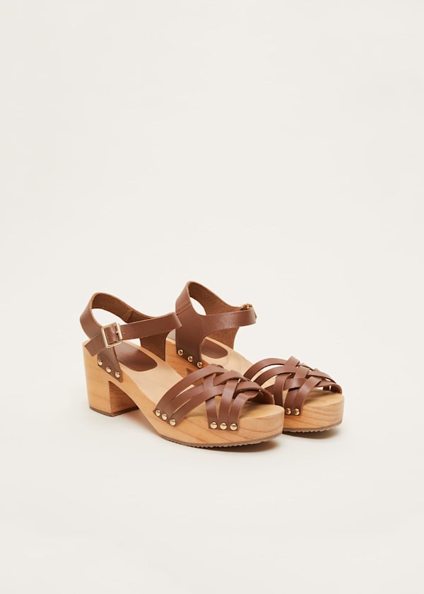 Woven Clog Heel Sandal