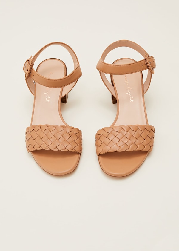 Plaited Leather Heel Sandal