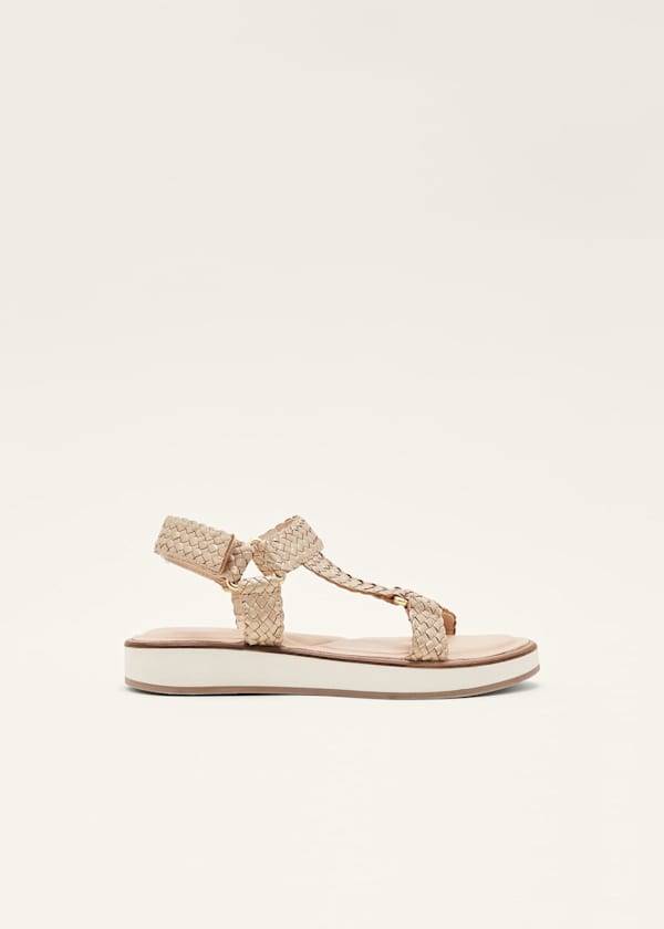 Leather Weave Velcro Sandal