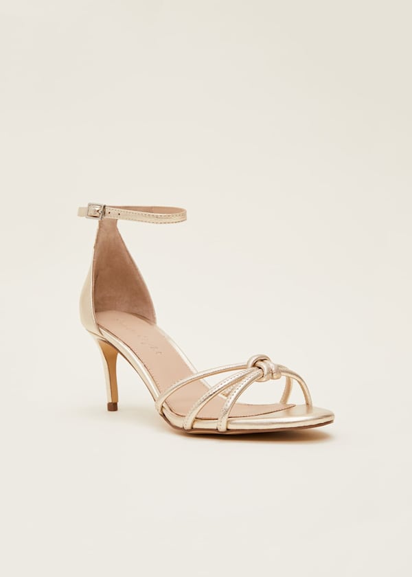 Gold Open Toe Heels