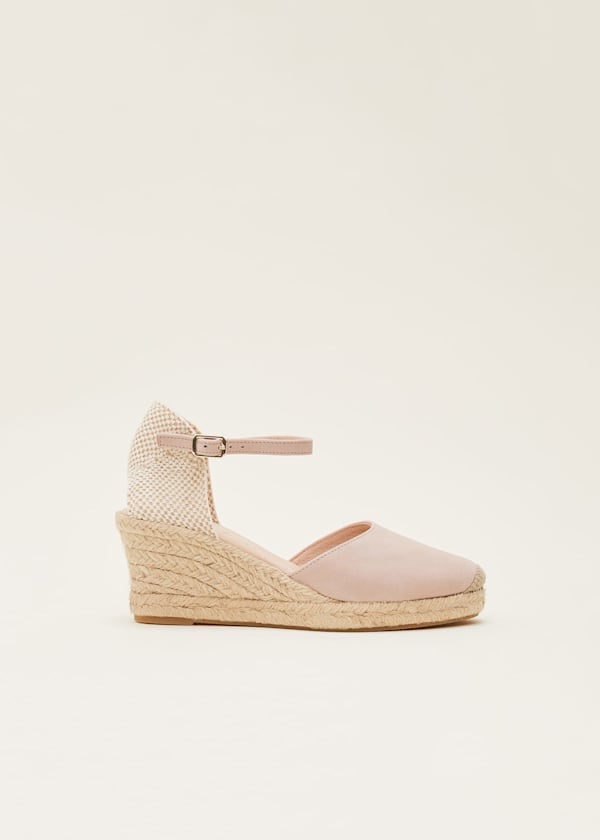 Espadrilles mit Keilabsatz und Riemchen