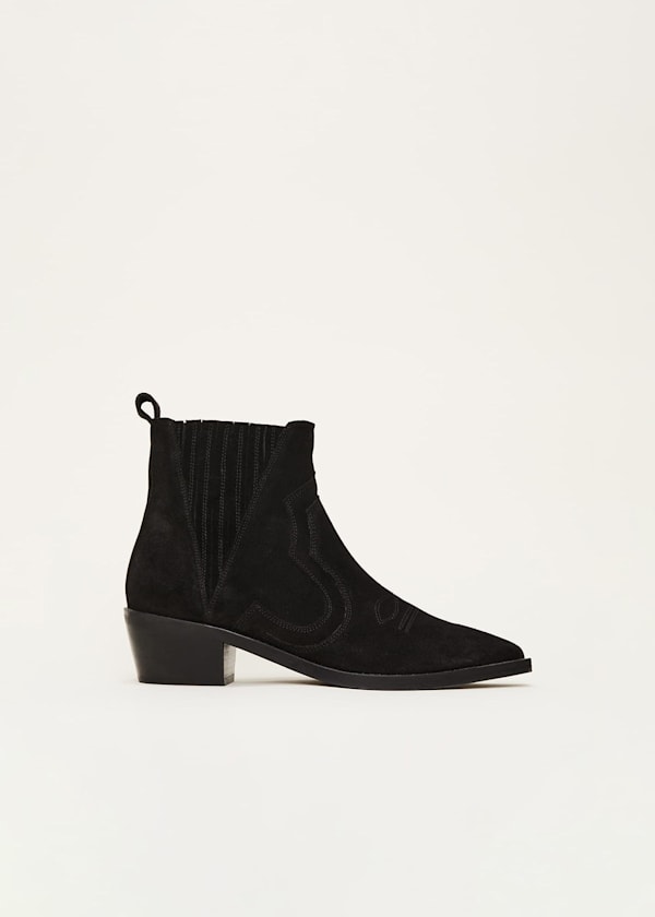 Stitch Detail Suede Ankle Boot