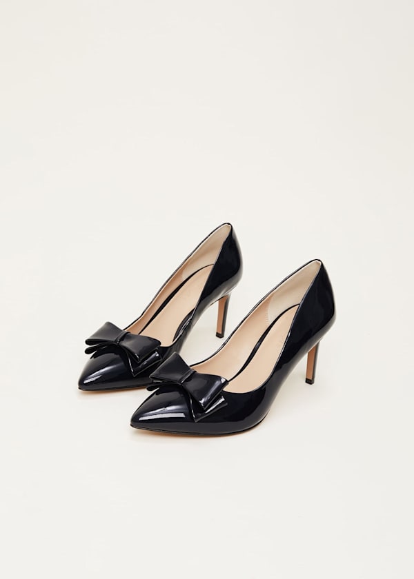 Patent Bow Court Shoe