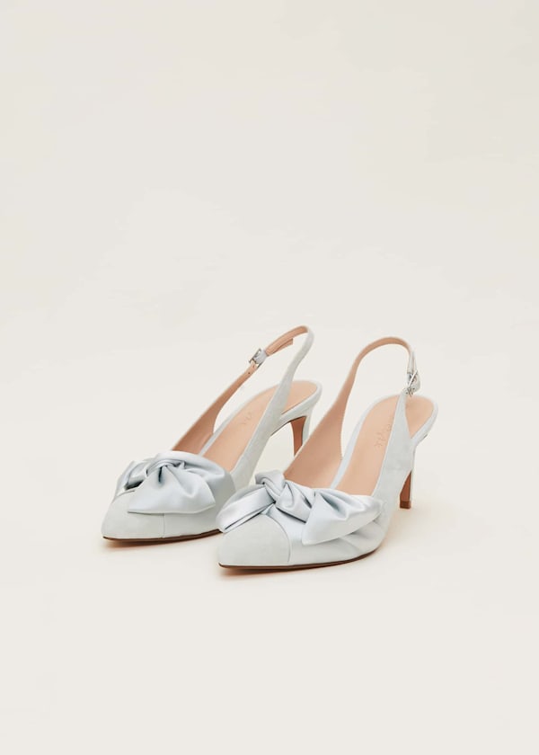 Blue Suede Strappy Heels
