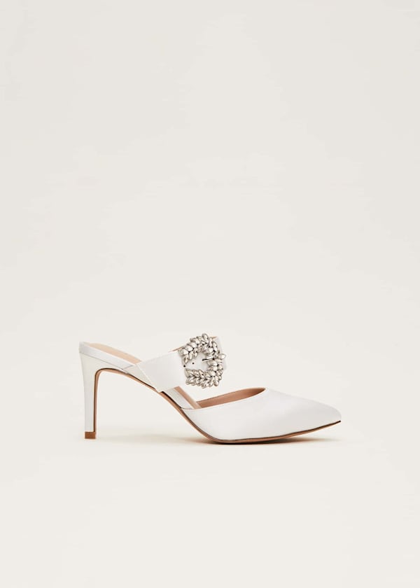 Bridal Jewel Trim Mule Shoe