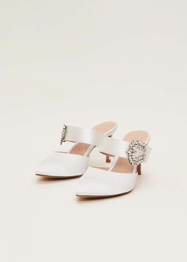 Bridal Jewel Trim Mule Shoe