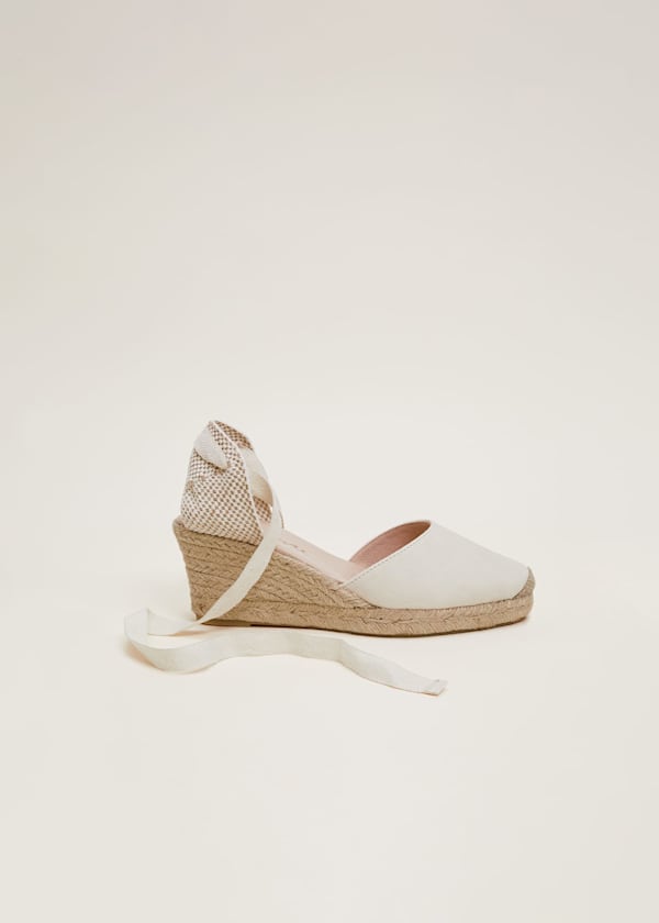 Suede Ankle Tie Espadrille Shoe