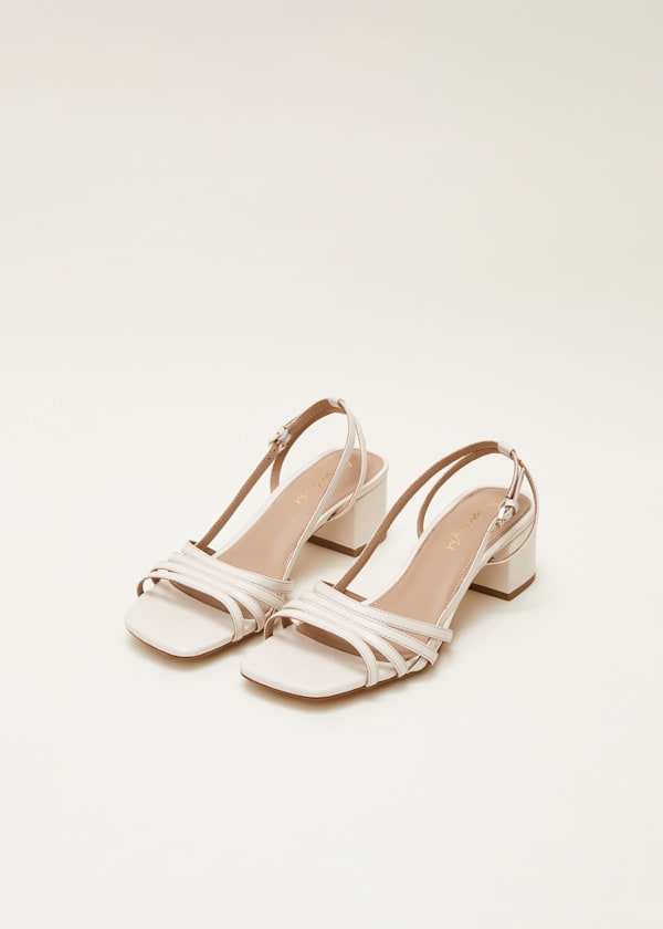 Leather Slingback Block Heel Sandal