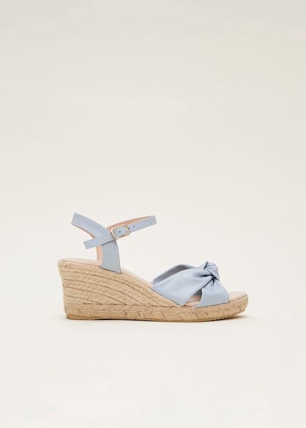 Leather Knot Front Espadrilles